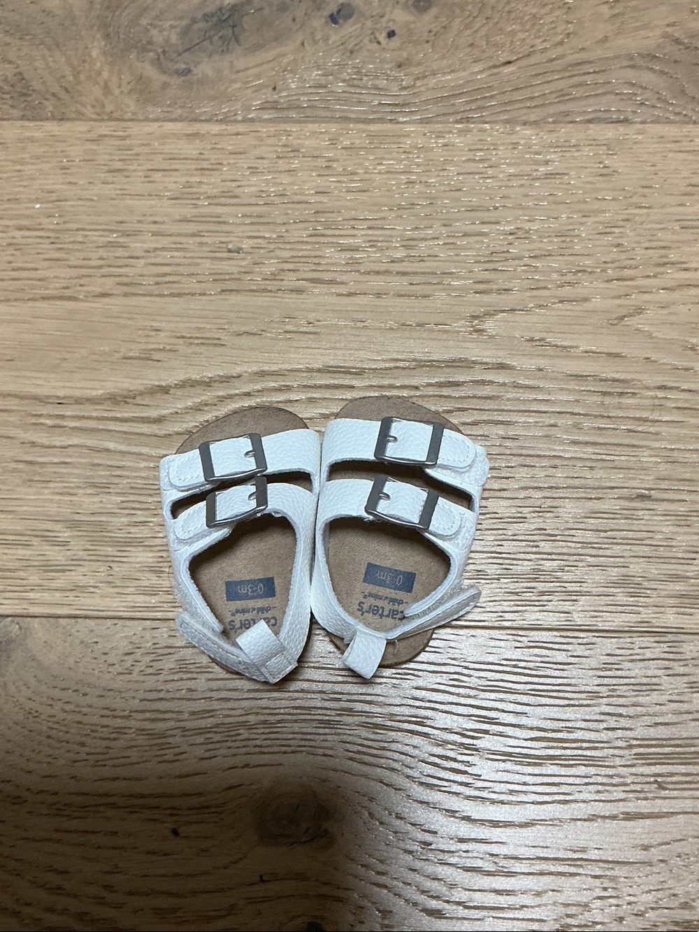 Carter's White Baby Walker Sandals with Double Buckles